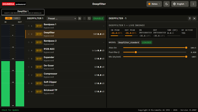 Digimedia Deepfilter screenshot